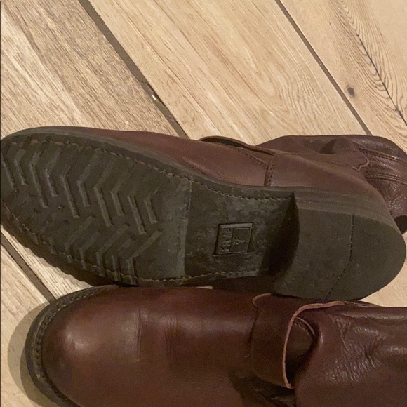 FRYE Veronica Short Mid Calf Boots - Dark Brown - Picture 5 of 7